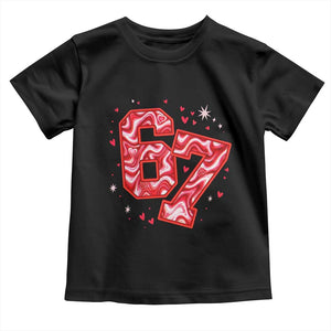 Glitch Swirl Effect Printed Six Seven Meme Toddler T Shirt Valentines Day Gift TS12 Black Print Your Wear