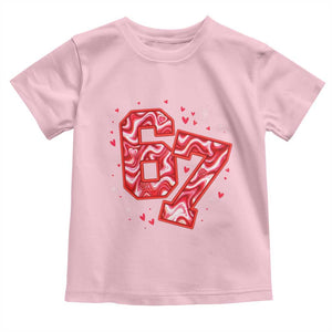 Glitch Swirl Effect Printed Six Seven Meme Toddler T Shirt Valentines Day Gift TS12 Light Pink Print Your Wear