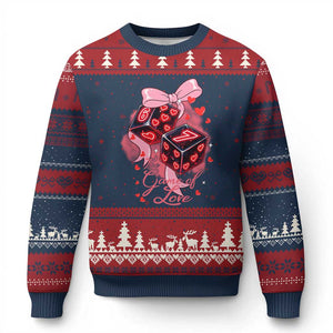 Funny The Game Of Love Six Seven Dice Meme Ugly Christmas Sweater TS12 Navy Red Print Your Wear