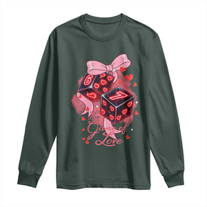 Funny The Game Of Love Six Seven Dice Meme Long Sleeve Shirt TS12 Dark Forest Green Print Your Wear