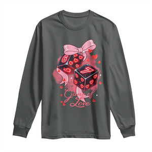Funny The Game Of Love Six Seven Dice Meme Long Sleeve Shirt TS12 Dark Heather Print Your Wear