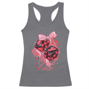 Funny The Game Of Love Six Seven Dice Meme Racerback Tank Top TS12 Charcoal Print Your Wear