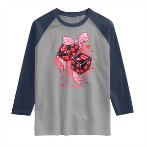 Funny The Game Of Love Six Seven Dice Meme Raglan Shirt TS12 Sport Gray Navy Print Your Wear