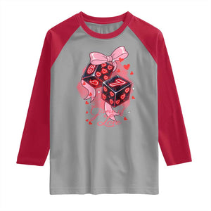 Funny The Game Of Love Six Seven Dice Meme Raglan Shirt TS12 Sport Gray Red Print Your Wear