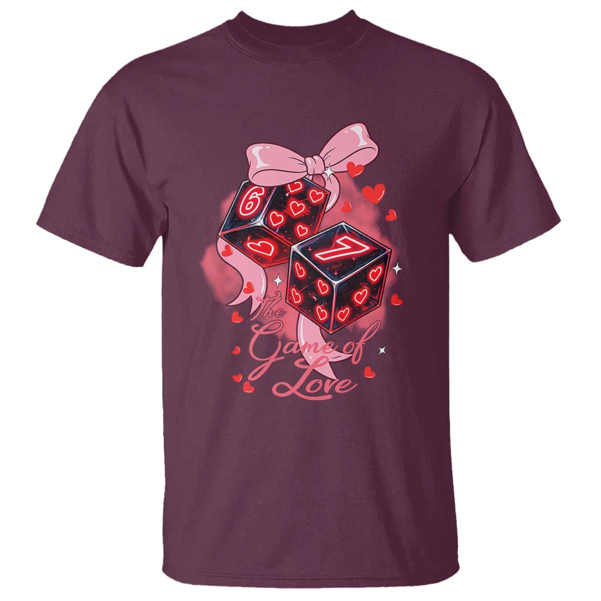Funny The Game Of Love Six Seven Dice Meme T Shirt TS12 Maroon Print Your Wear