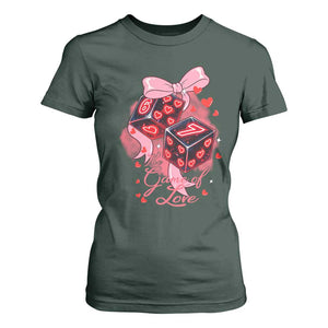 Funny The Game Of Love Six Seven Dice Meme T Shirt For Women TS12 Dark Forest Green Print Your Wear