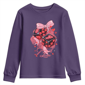 Funny The Game Of Love Six Seven Dice Meme Youth Sweatshirt TS12 Purple Print Your Wear