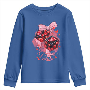 Funny The Game Of Love Six Seven Dice Meme Youth Sweatshirt TS12 Royal Blue Print Your Wear