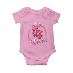Playing Cards 67 Of Hearts Baby Onesie Six Seven Valentine Meme TS12 Light Pink Print Your Wear