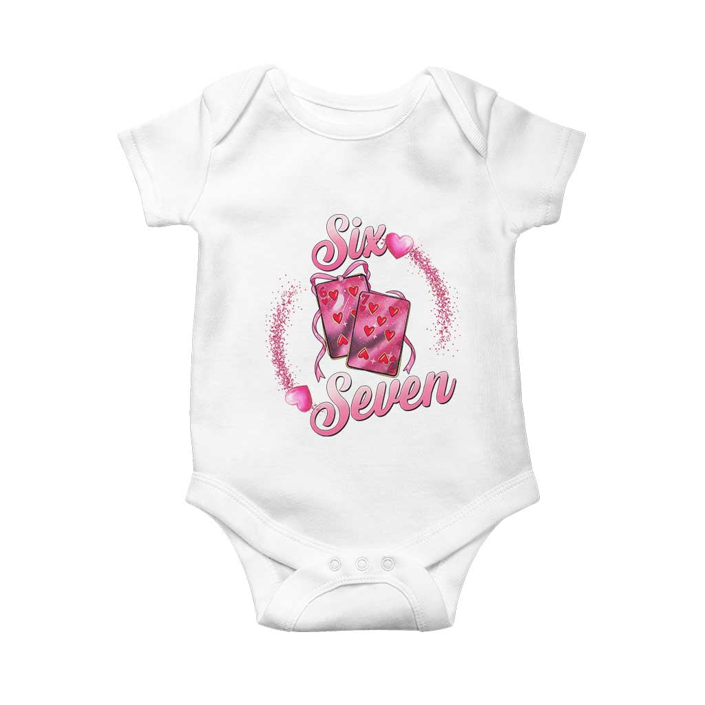 Playing Cards 67 Of Hearts Baby Onesie Six Seven Valentine Meme TS12 White Print Your Wear