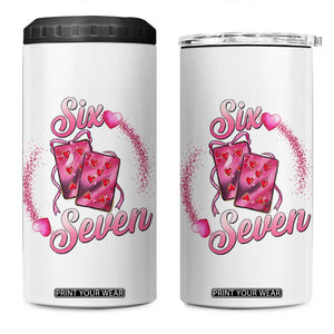 Playing Cards 67 Of Hearts 4 in 1 Can Cooler Tumbler Six Seven Valentine Meme TS12 One Size: 16 oz White Print Your Wear
