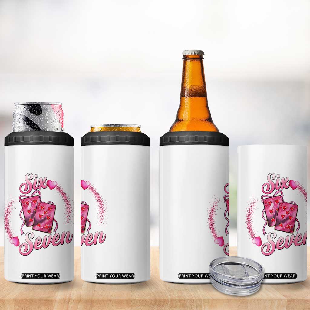 Playing Cards 67 Of Hearts 4 in 1 Can Cooler Tumbler Six Seven Valentine Meme TS12 Print Your Wear
