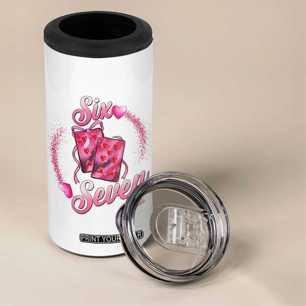 Playing Cards 67 Of Hearts 4 in 1 Can Cooler Tumbler Six Seven Valentine Meme TS12 Print Your Wear