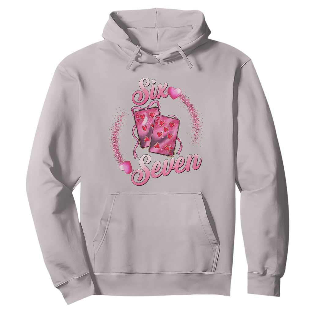 Playing Cards 67 Of Hearts Hoodie Six Seven Valentine Meme TS12 Ice Gray Print Your Wear