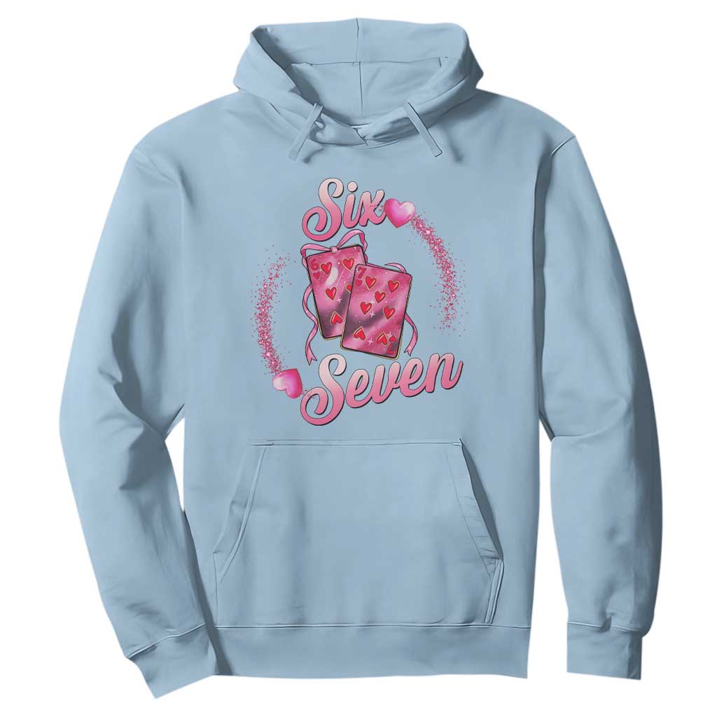 Playing Cards 67 Of Hearts Hoodie Six Seven Valentine Meme TS12 Light Blue Print Your Wear