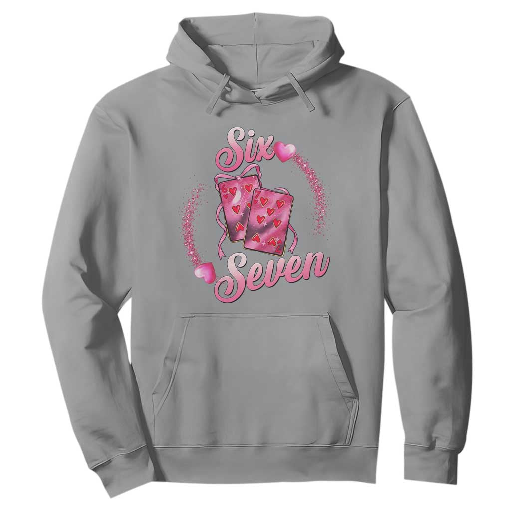 Playing Cards 67 Of Hearts Hoodie Six Seven Valentine Meme TS12 Sport Gray Print Your Wear