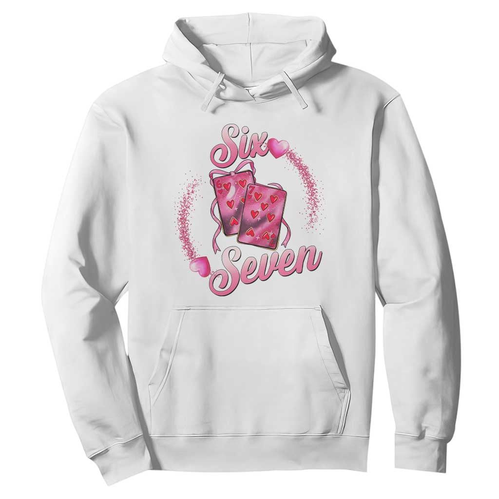 Playing Cards 67 Of Hearts Hoodie Six Seven Valentine Meme TS12 White Print Your Wear