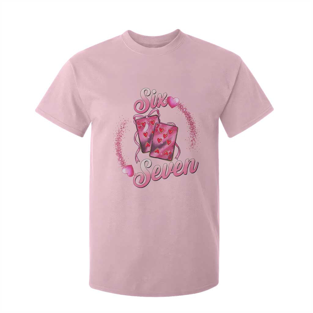 Playing Cards 67 Of Hearts T Shirt For Kid Six Seven Valentine Meme TS12 Light Pink Print Your Wear