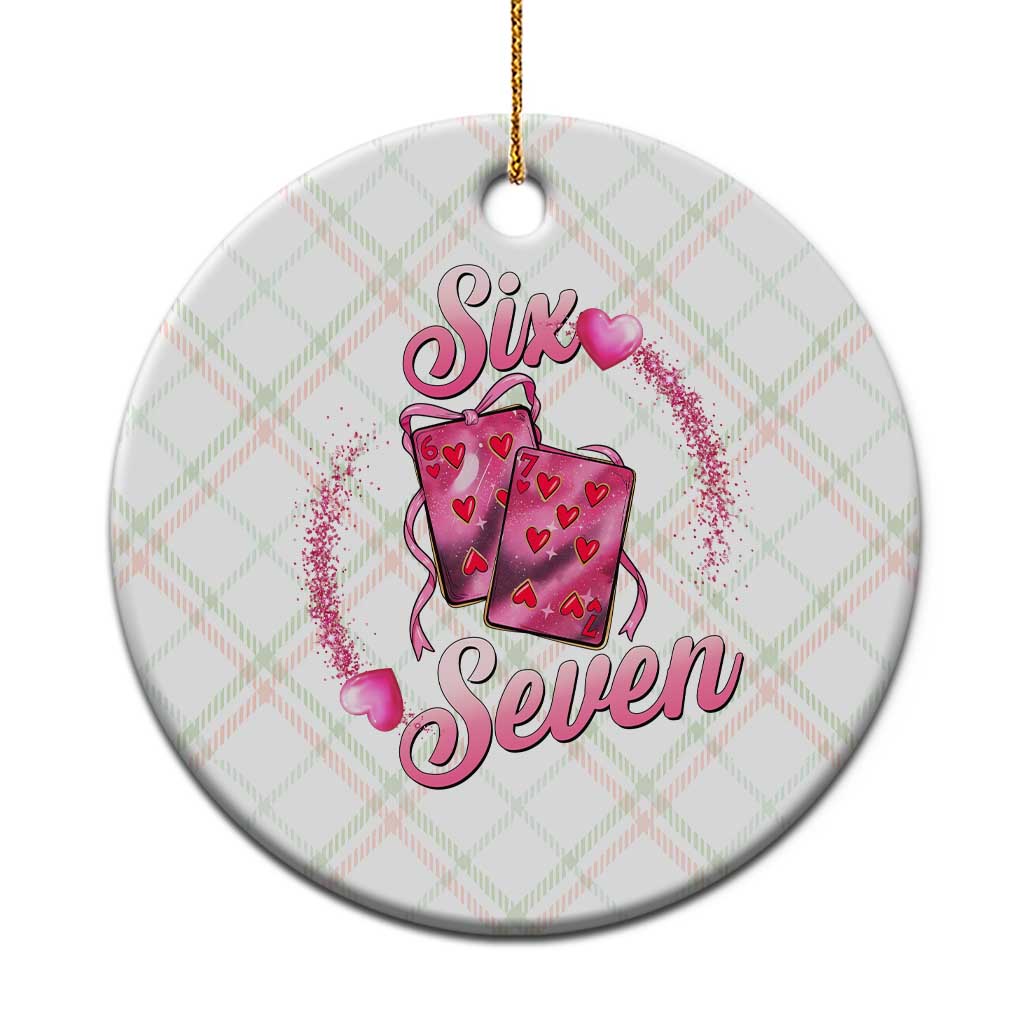 Playing Cards 67 Of Hearts Ceramic Ornament Six Seven Valentine Meme TS12 1pc Christmas Plaid Print Your Wear