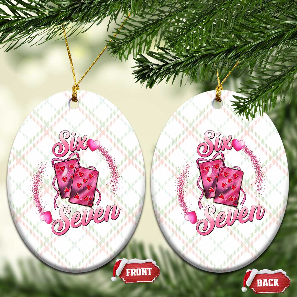 Playing Cards 67 Of Hearts Ceramic Ornament Six Seven Valentine Meme TS12 Print Your Wear