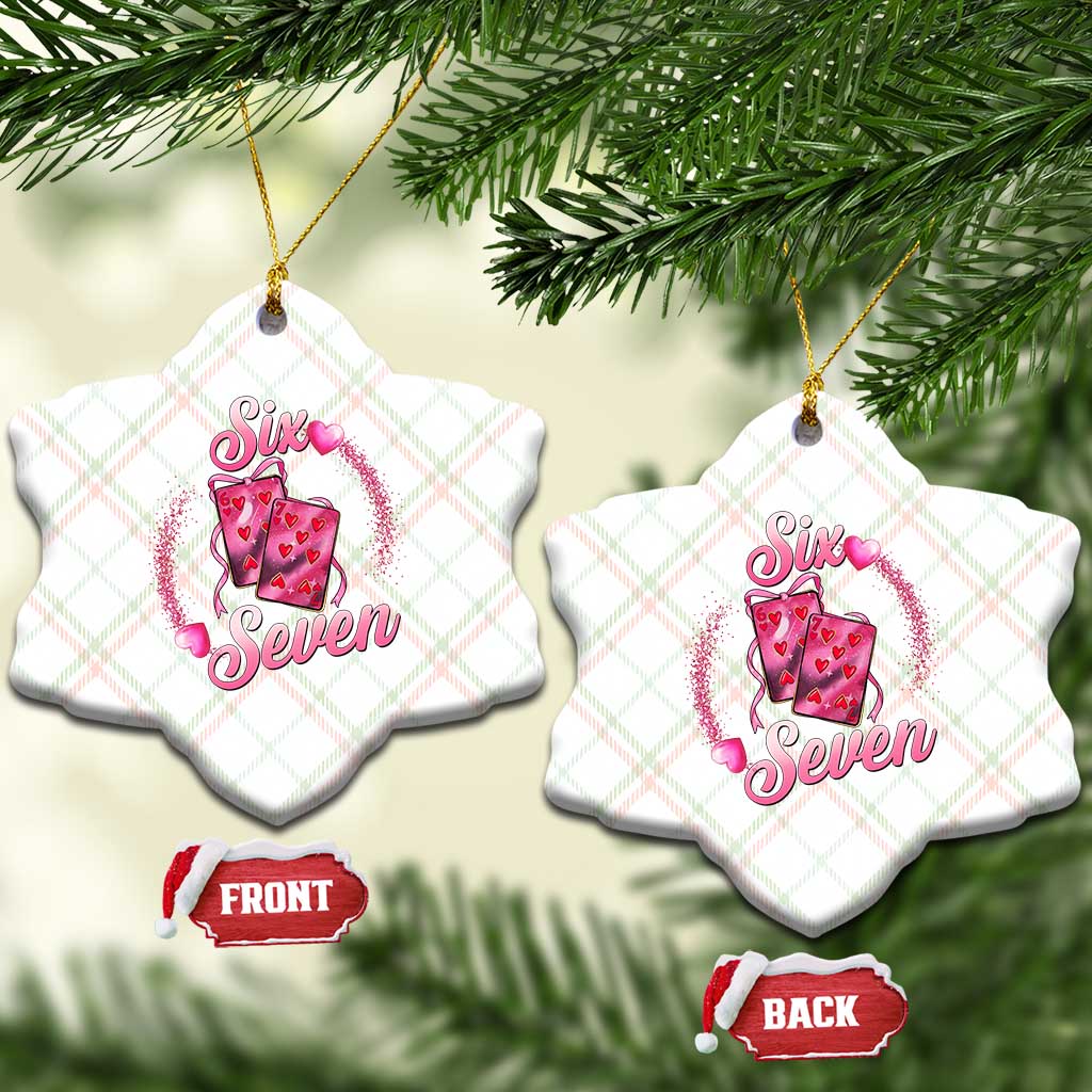 Playing Cards 67 Of Hearts Ceramic Ornament Six Seven Valentine Meme TS12 Print Your Wear