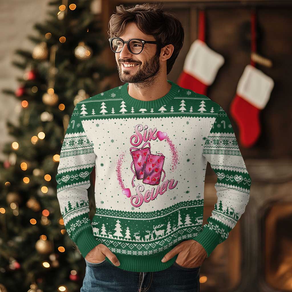 Playing Cards 67 Of Hearts Ugly Christmas Sweater Six Seven Valentine Meme TS12 Beige Green Print Your Wear