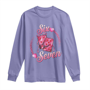 Playing Cards 67 Of Hearts Long Sleeve Shirt Six Seven Valentine Meme TS12 Violet Print Your Wear