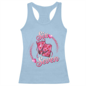 Playing Cards 67 Of Hearts Racerback Tank Top Six Seven Valentine Meme TS12 Light Blue Print Your Wear