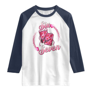 Playing Cards 67 Of Hearts Raglan Shirt Six Seven Valentine Meme TS12 White Navy Print Your Wear