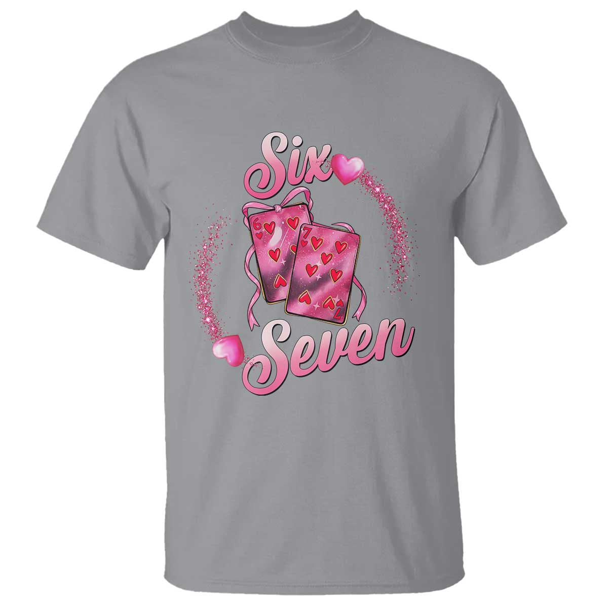 Playing Cards 67 Of Hearts T Shirt Six Seven Valentine Meme TS12 Sport Gray Print Your Wear