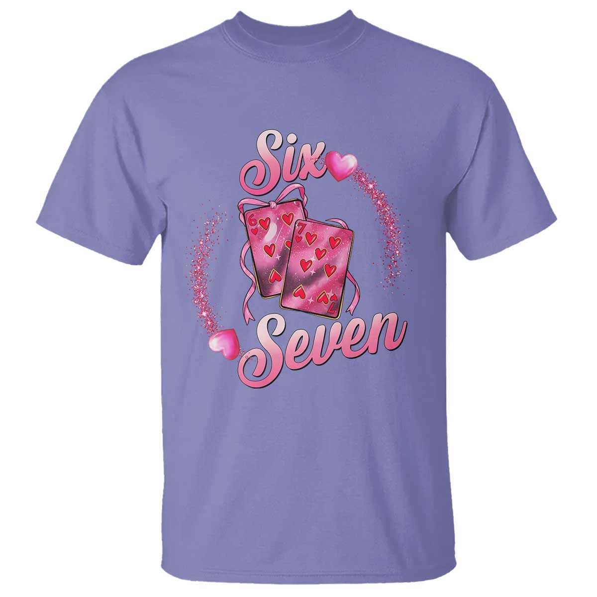 Playing Cards 67 Of Hearts T Shirt Six Seven Valentine Meme TS12 Violet Print Your Wear