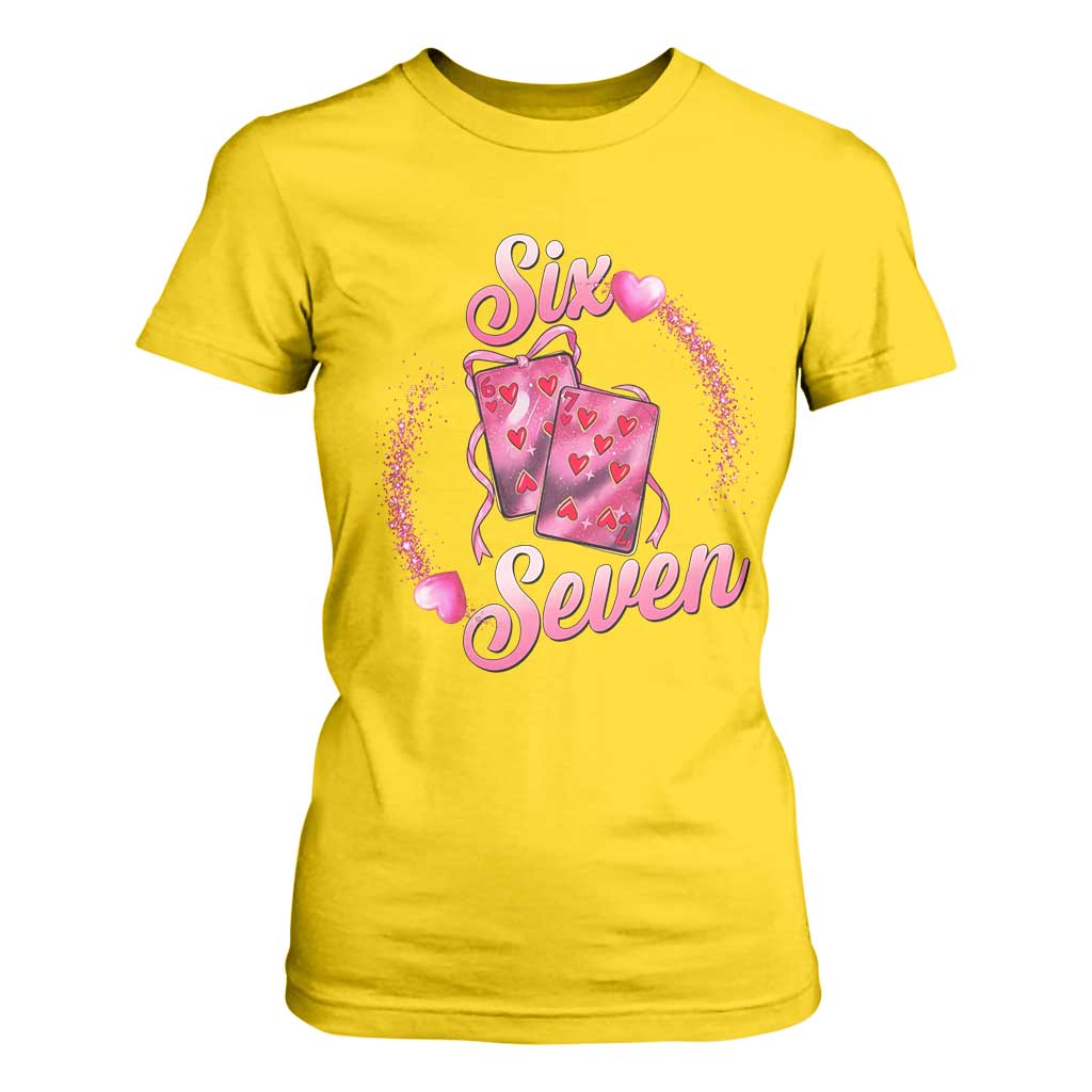 Playing Cards 67 Of Hearts T Shirt For Women Six Seven Valentine Meme TS12 Daisy Print Your Wear