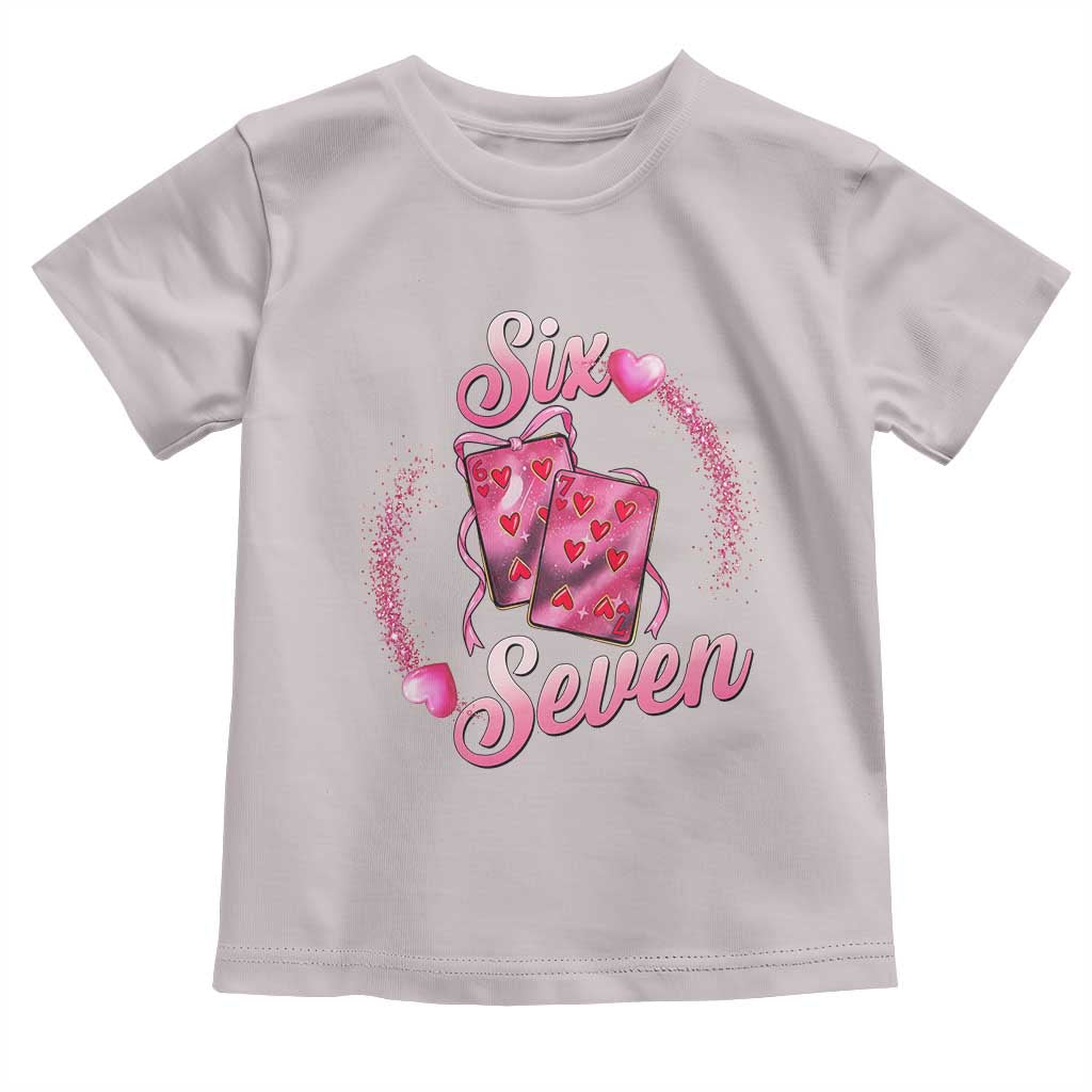 Playing Cards 67 Of Hearts Toddler T Shirt Six Seven Valentine Meme TS12 Ice Gray Print Your Wear