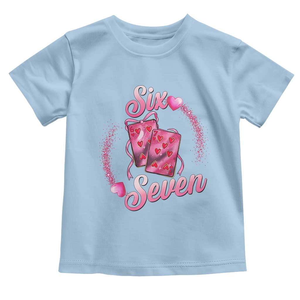 Playing Cards 67 Of Hearts Toddler T Shirt Six Seven Valentine Meme TS12 Light Blue Print Your Wear