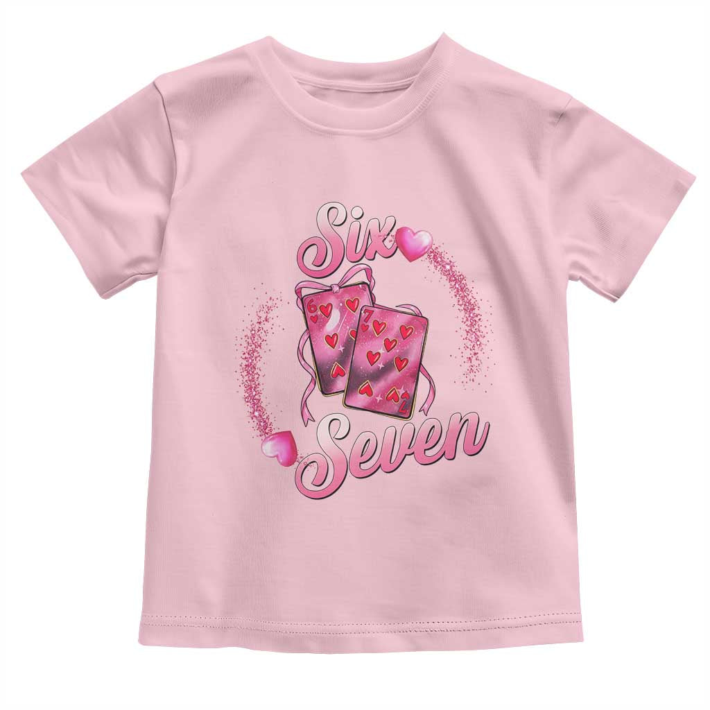 Playing Cards 67 Of Hearts Toddler T Shirt Six Seven Valentine Meme TS12 Light Pink Print Your Wear