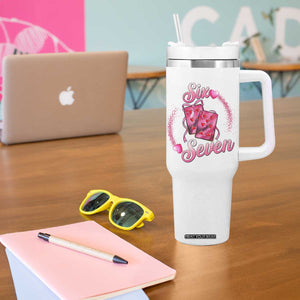 Playing Cards 67 Of Hearts Tumbler With Handle Six Seven Valentine Meme TS12 Print Your Wear