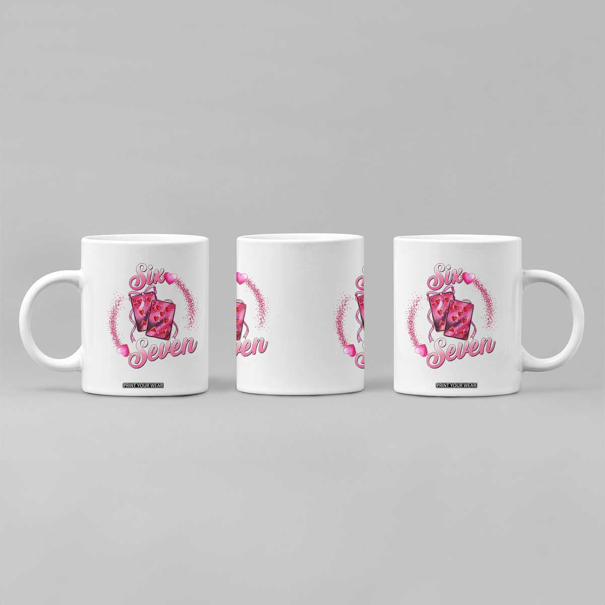 Playing Cards 67 Of Hearts Coffee Mug Six Seven Valentine Meme TS12 Print Your Wear