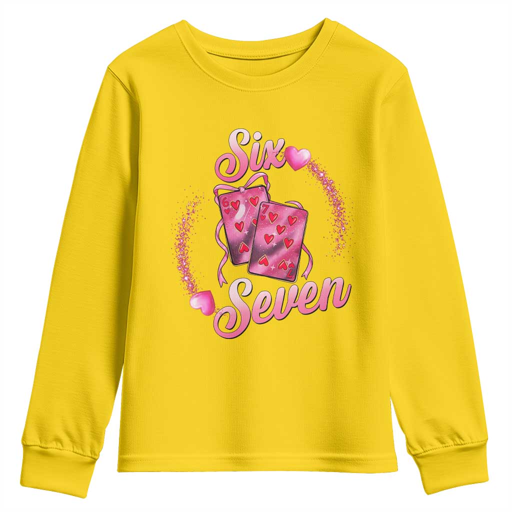 Playing Cards 67 Of Hearts Youth Sweatshirt Six Seven Valentine Meme TS12 Daisy Print Your Wear
