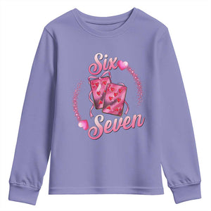 Playing Cards 67 Of Hearts Youth Sweatshirt Six Seven Valentine Meme TS12 Violet Print Your Wear