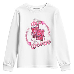 Playing Cards 67 Of Hearts Youth Sweatshirt Six Seven Valentine Meme TS12 White Print Your Wear