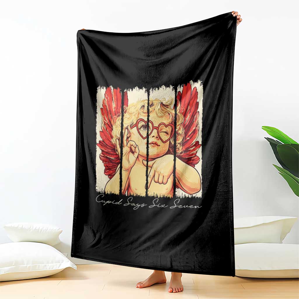 Retro Cupid Says Six Seven Throw Blanket 67 Valentines Day TS12 Print Your Wear