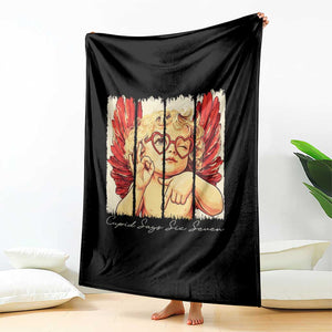 Retro Cupid Says Six Seven Throw Blanket 67 Valentines Day TS12 Print Your Wear