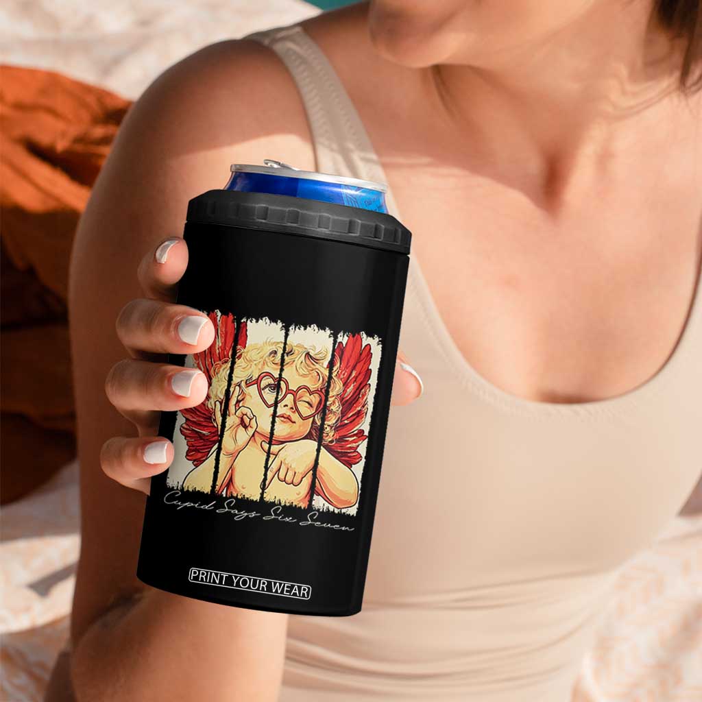 Retro Cupid Says Six Seven 4 in 1 Can Cooler Tumbler 67 Valentines Day TS12 Print Your Wear