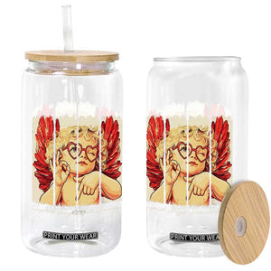 Retro Cupid Says Six Seven Glass Can 67 Valentines Day TS12 Print Your Wear