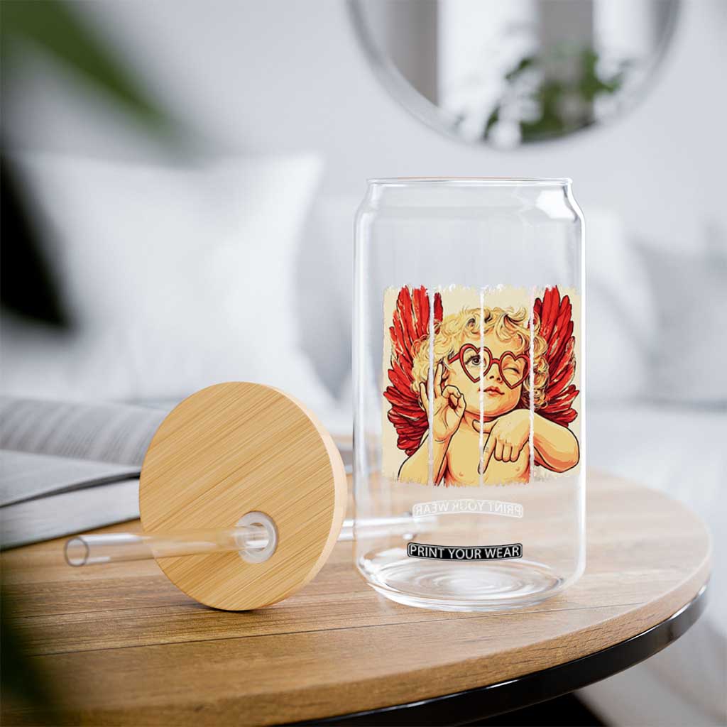 Retro Cupid Says Six Seven Glass Can 67 Valentines Day TS12 Print Your Wear