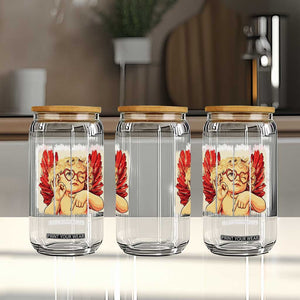 Retro Cupid Says Six Seven Glass Can 67 Valentines Day TS12 Print Your Wear