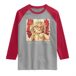 Retro Cupid Says Six Seven Raglan Shirt 67 Valentines Day TS12 Sport Gray Red Print Your Wear