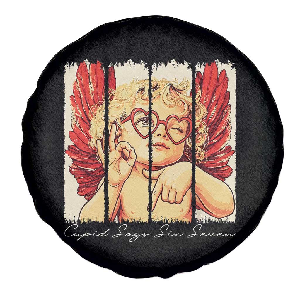 Retro Cupid Says Six Seven Spare Tire Cover 67 Valentines Day TS12 Print Your Wear