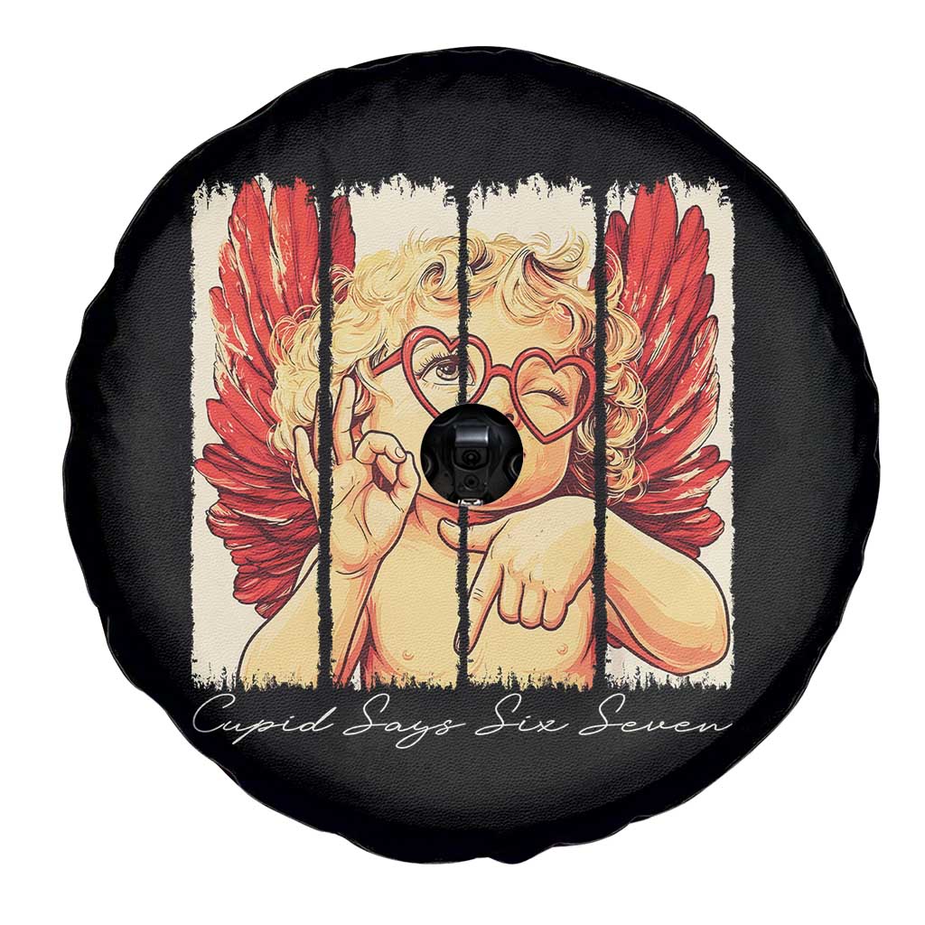 Retro Cupid Says Six Seven Spare Tire Cover 67 Valentines Day TS12 Print Your Wear