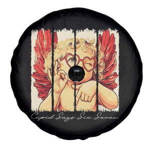 Retro Cupid Says Six Seven Spare Tire Cover 67 Valentines Day TS12 Print Your Wear